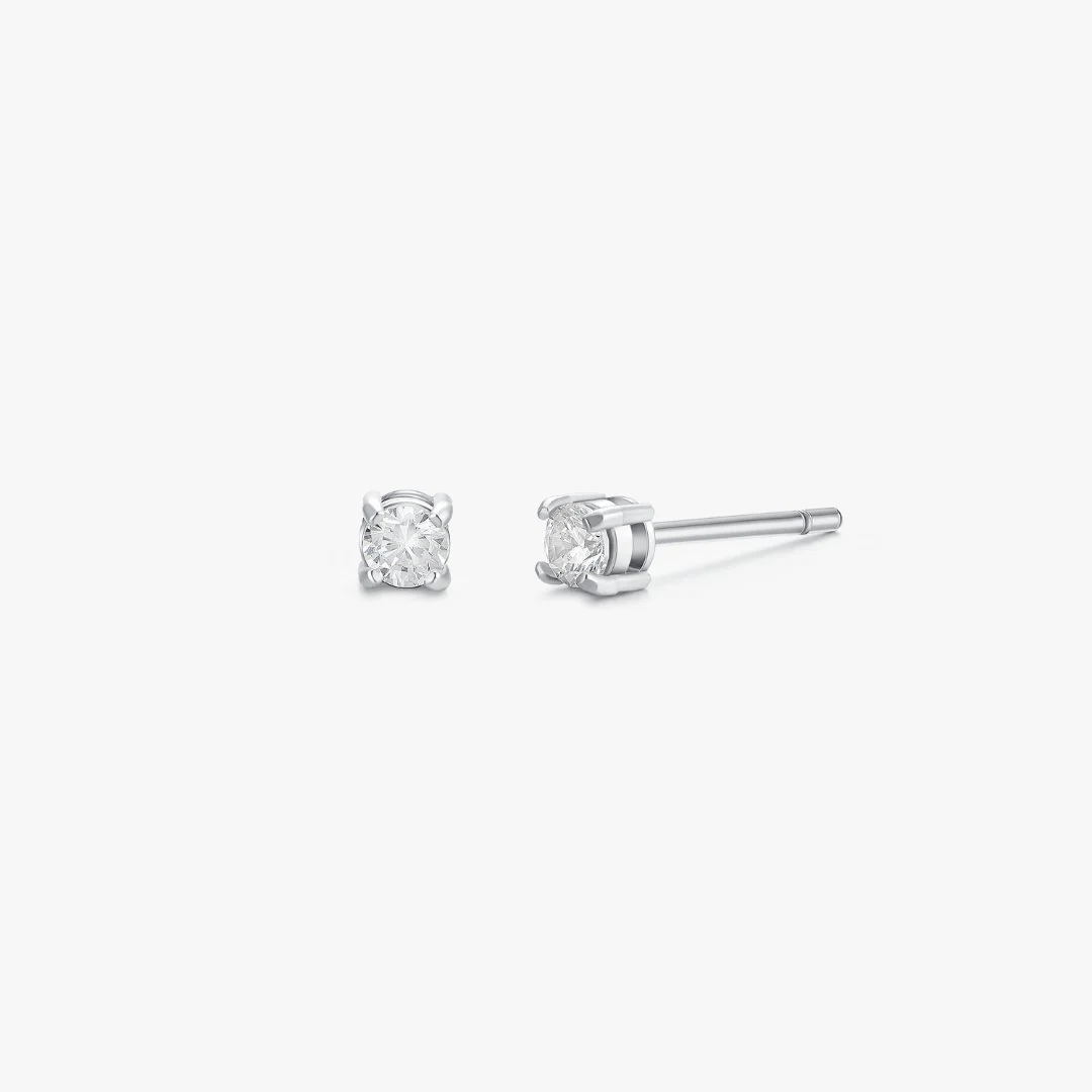 Simple CZ Studs in Silver - Image 10