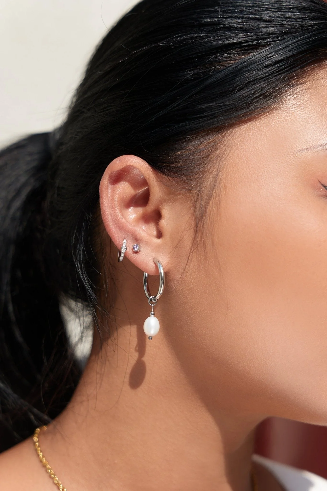 Simple CZ Studs in Silver - Image 6
