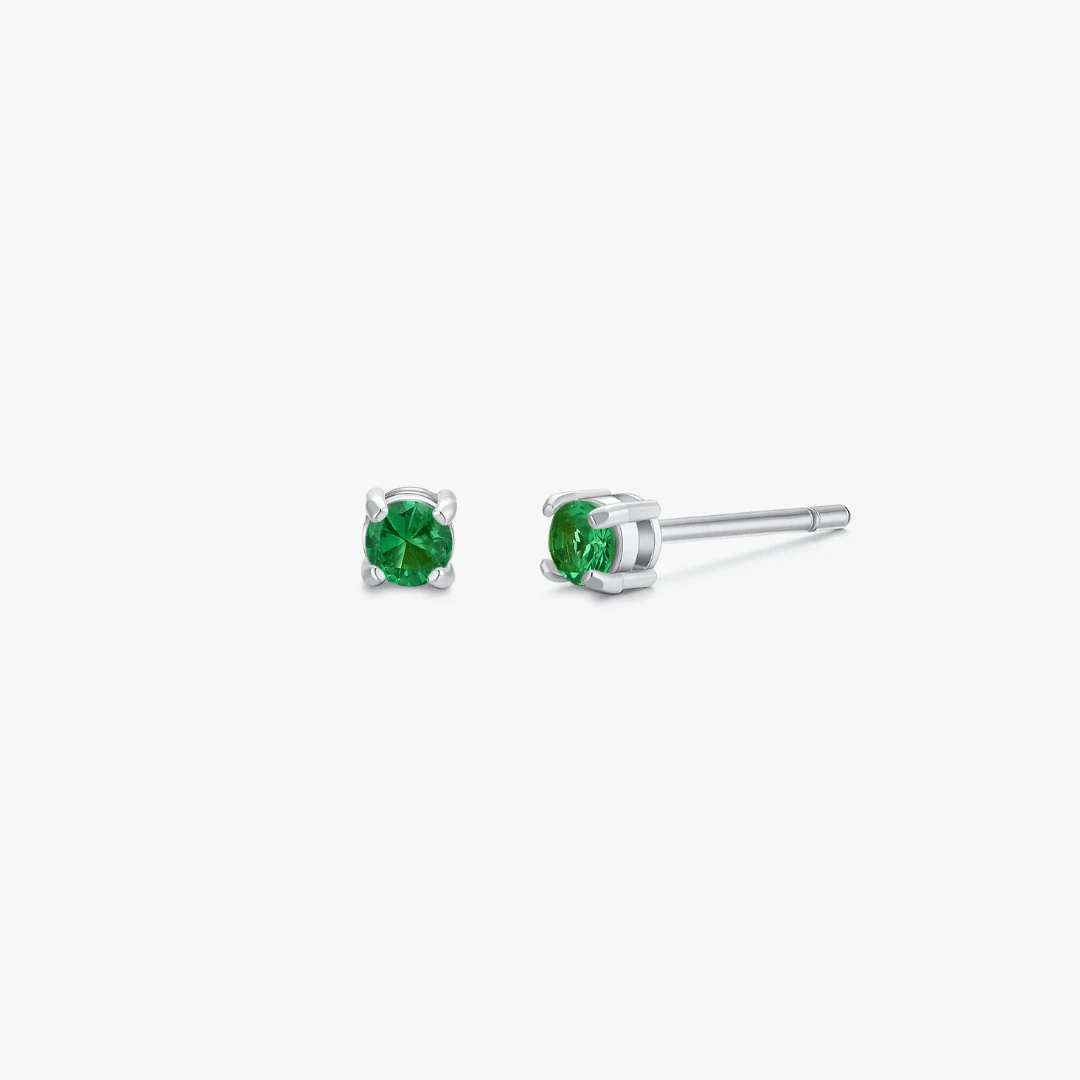 Simple CZ Studs in Silver - Image 8