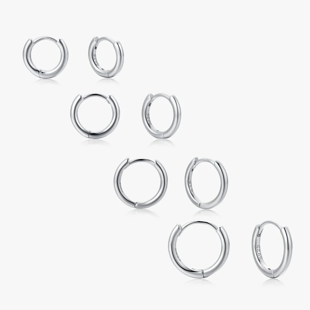 Simple Huggies in Silver - Image 3