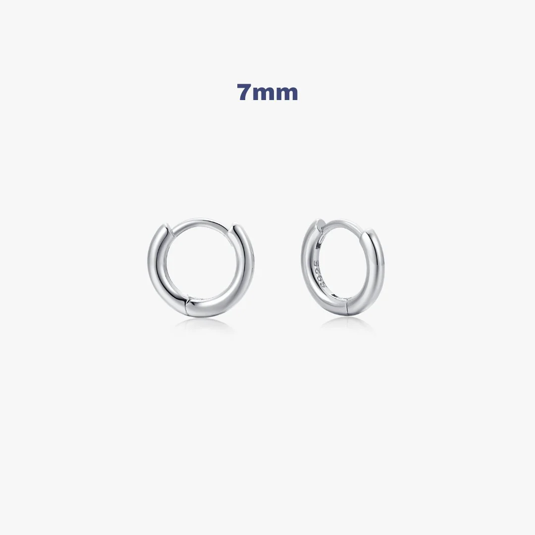 Simple Huggies in Silver - Image 4
