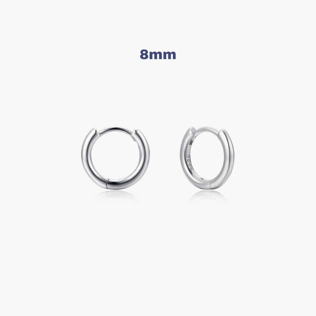 Simple Huggies in Silver - Image 5
