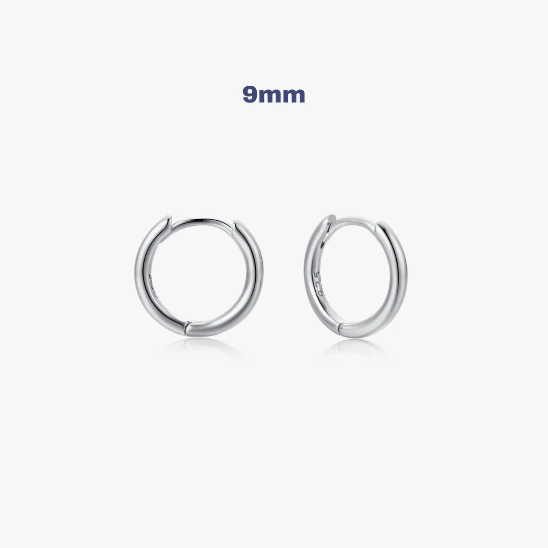 Simple Huggies in Silver - Image 6