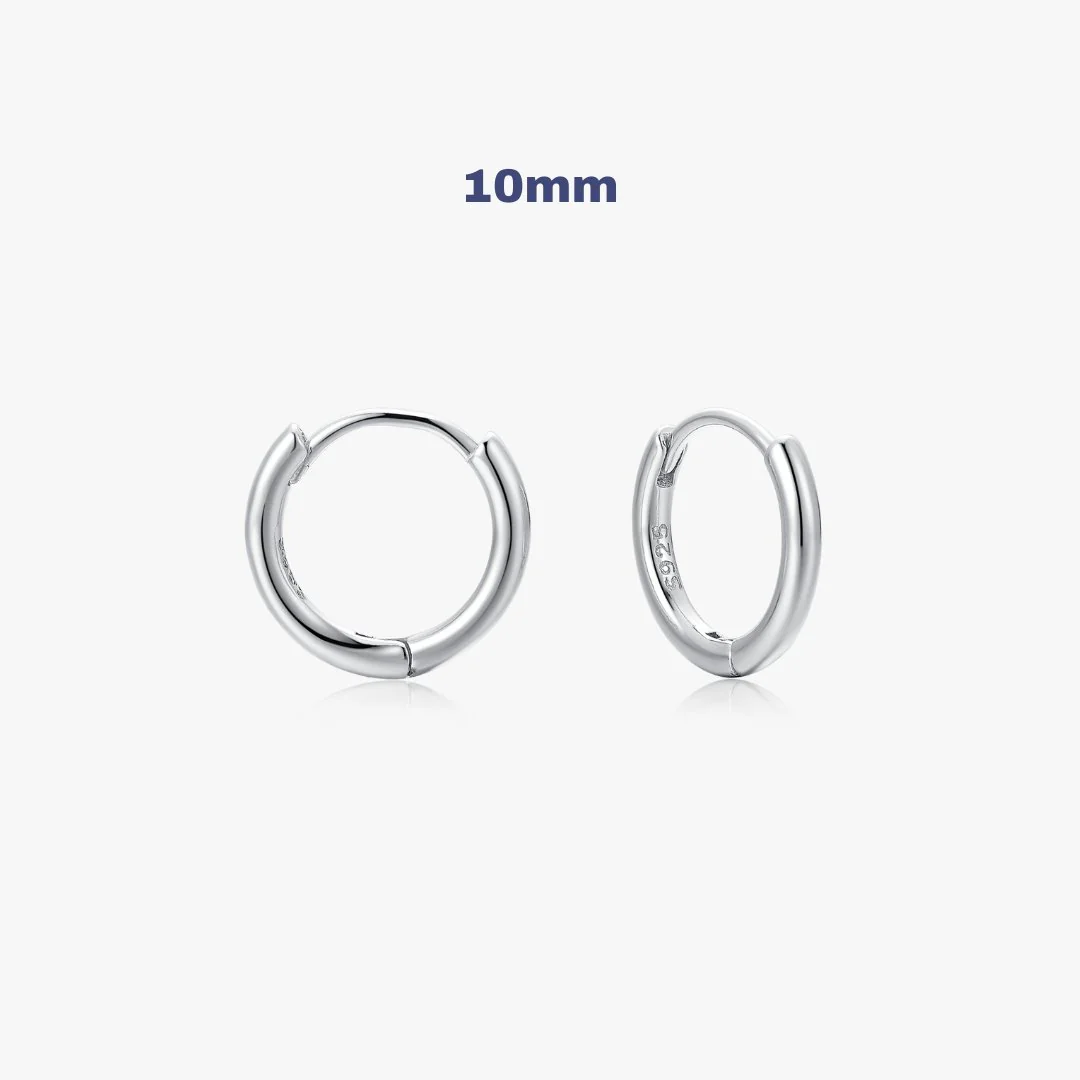 Simple Huggies in Silver - Image 7