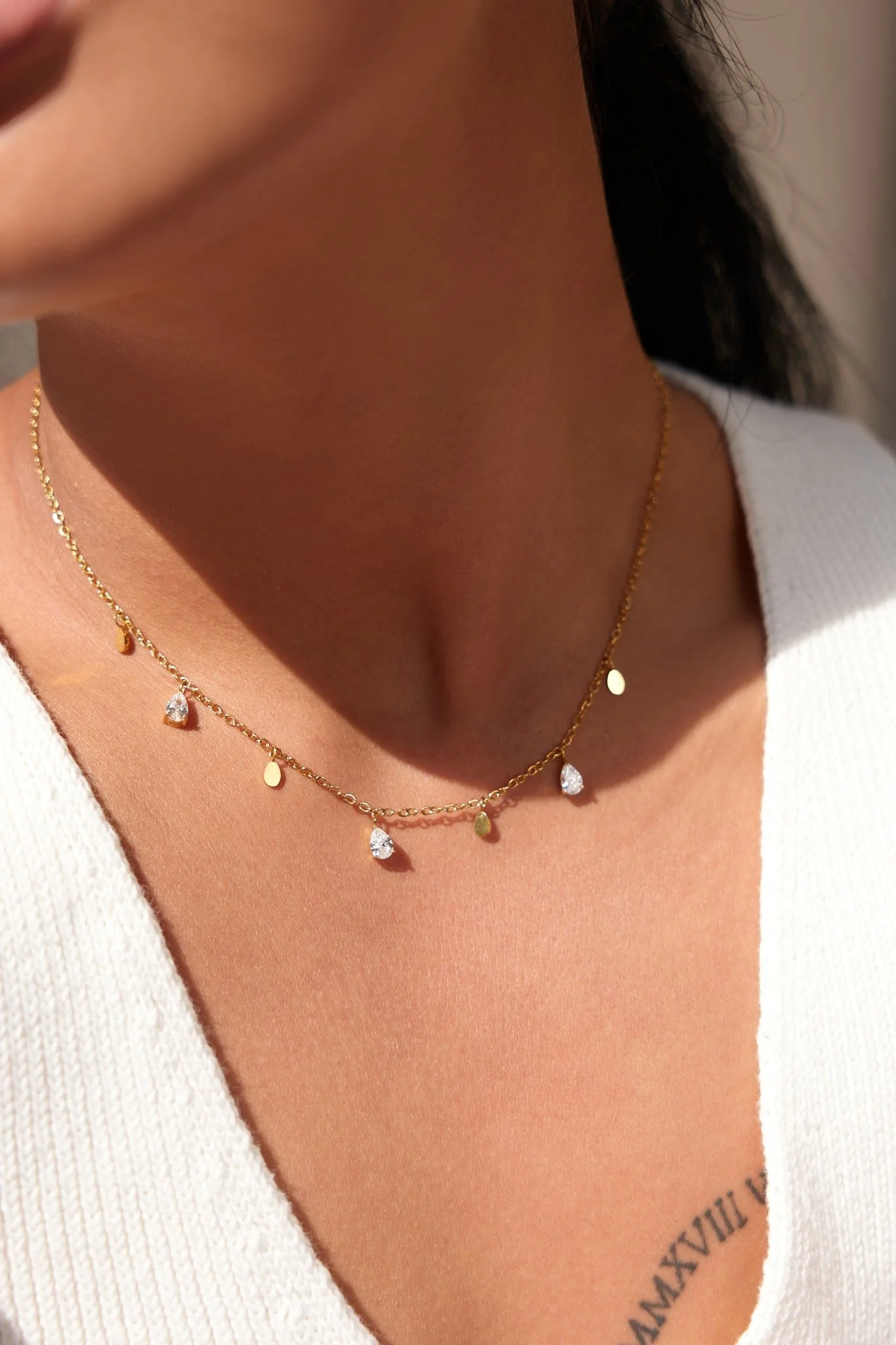 Tear Drops Necklace in Gold - Image 5