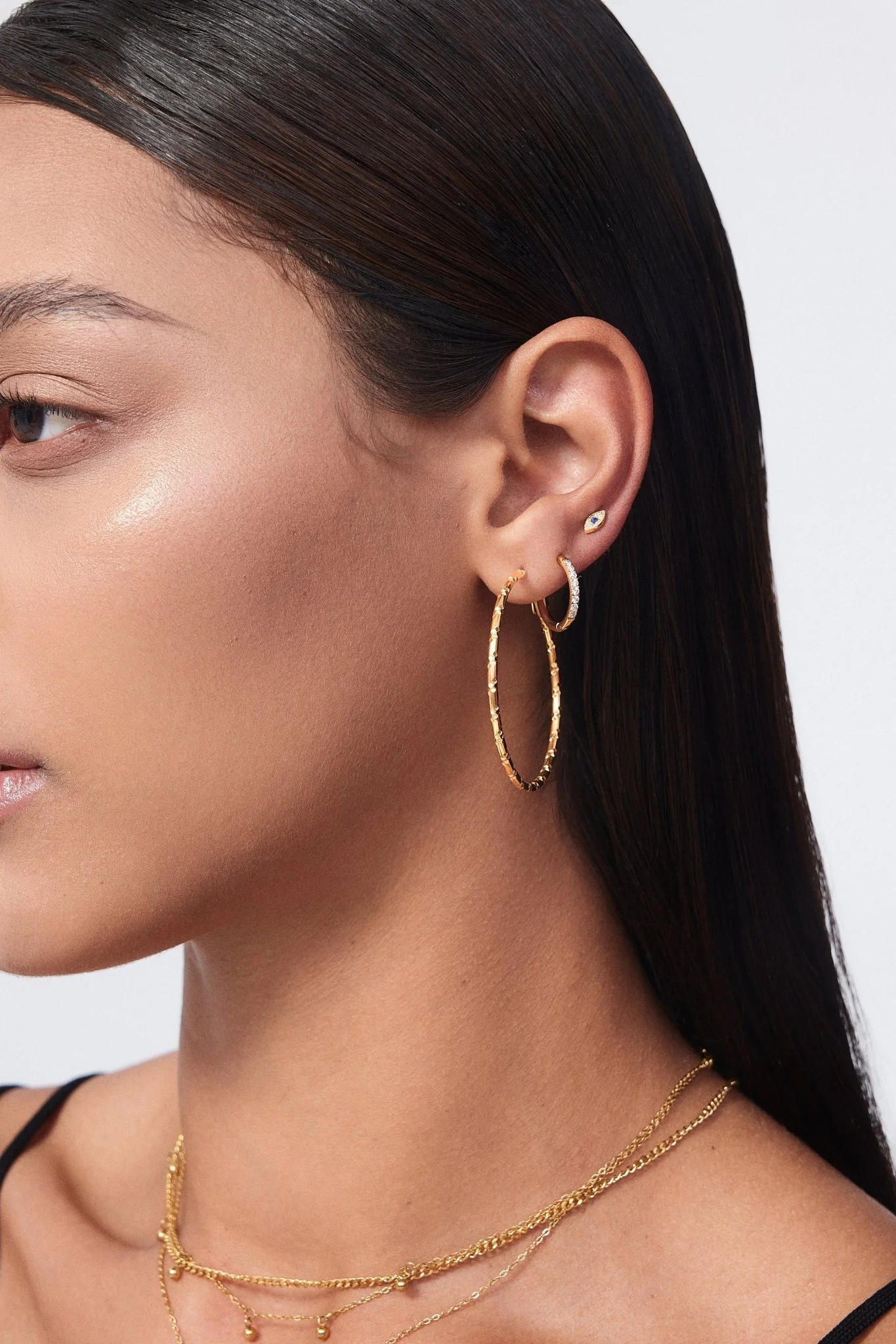 Thin Bamboo Large Hoops - Image 6