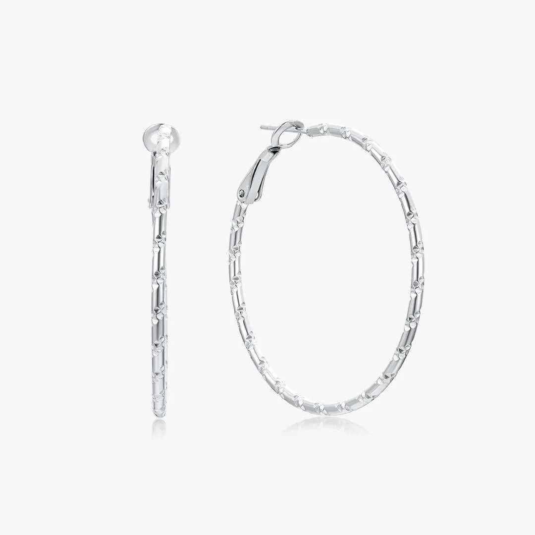 Thin Bamboo Large Hoops - Image 7