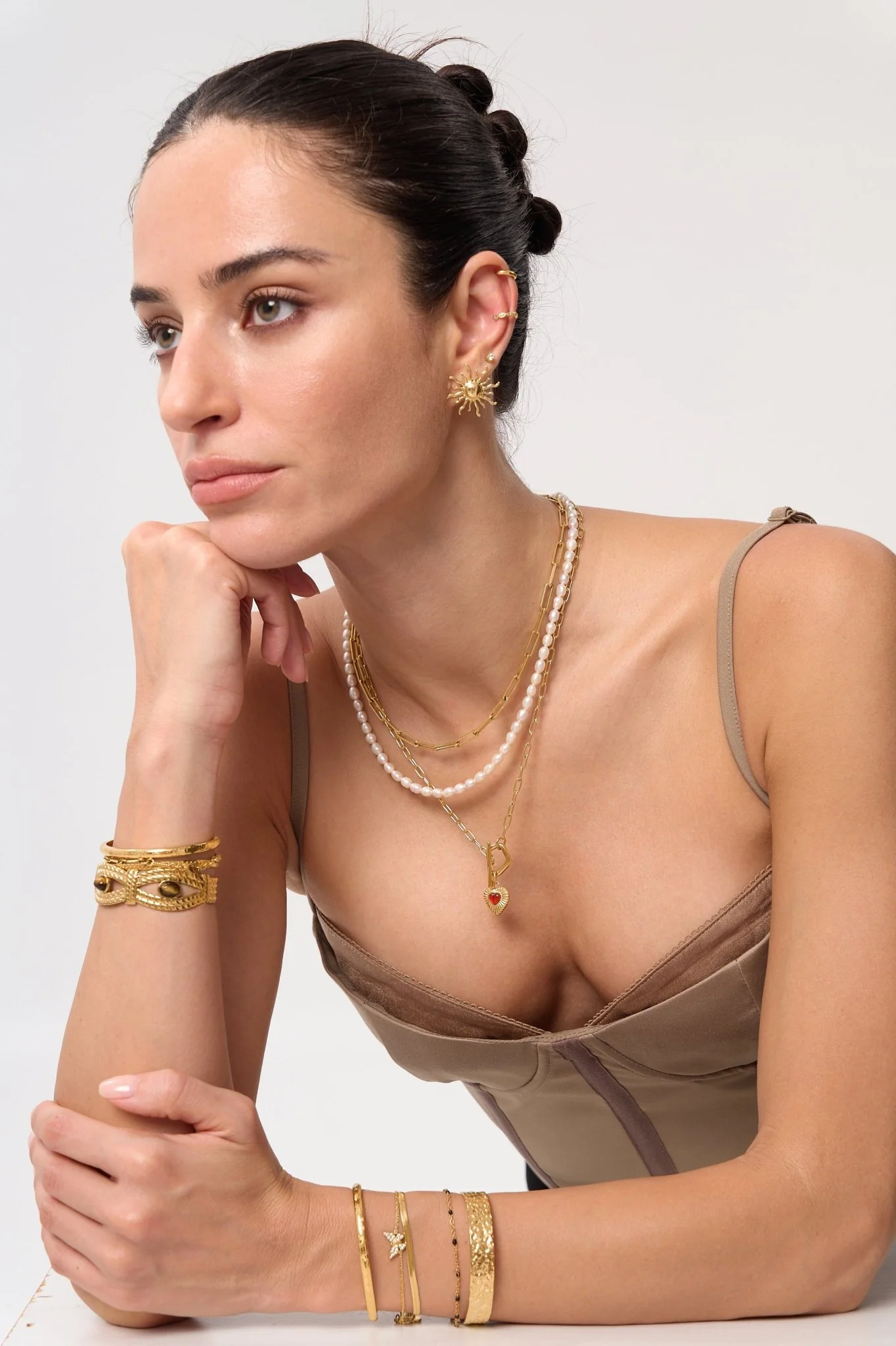 Thin Hammered Cuff Bracelet - Image 3