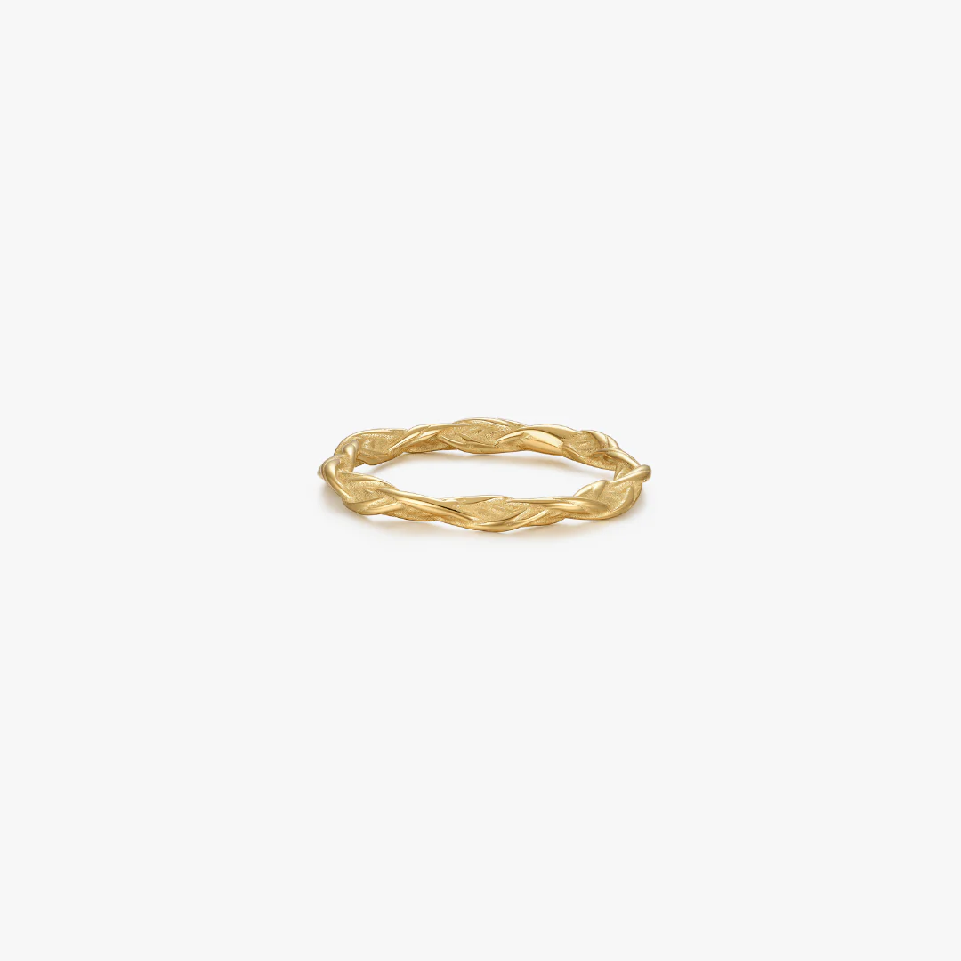 Thin Twisted Textured Ring - Image 5