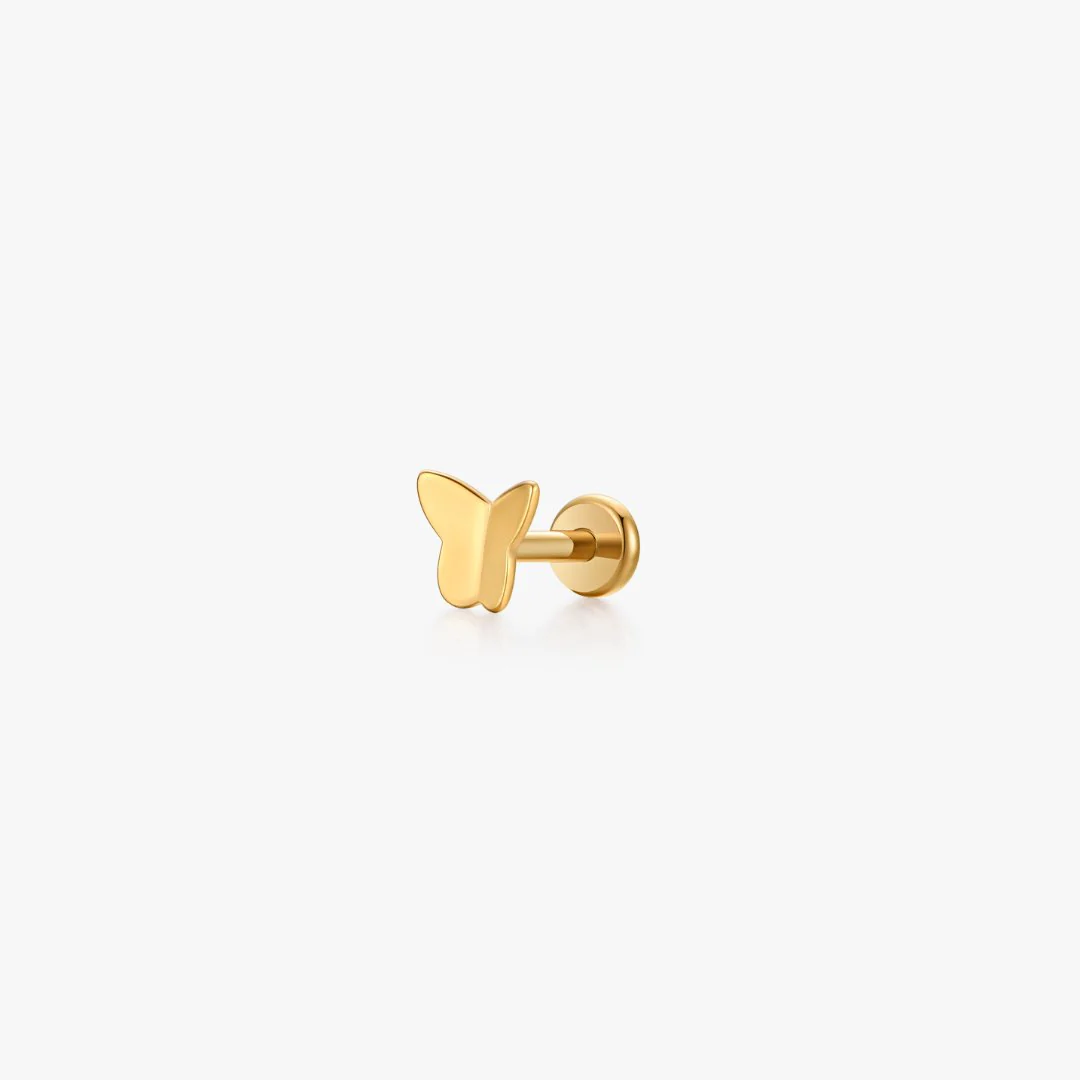 Titanium Butterfly Flat Back Stud (Single) - Image 5