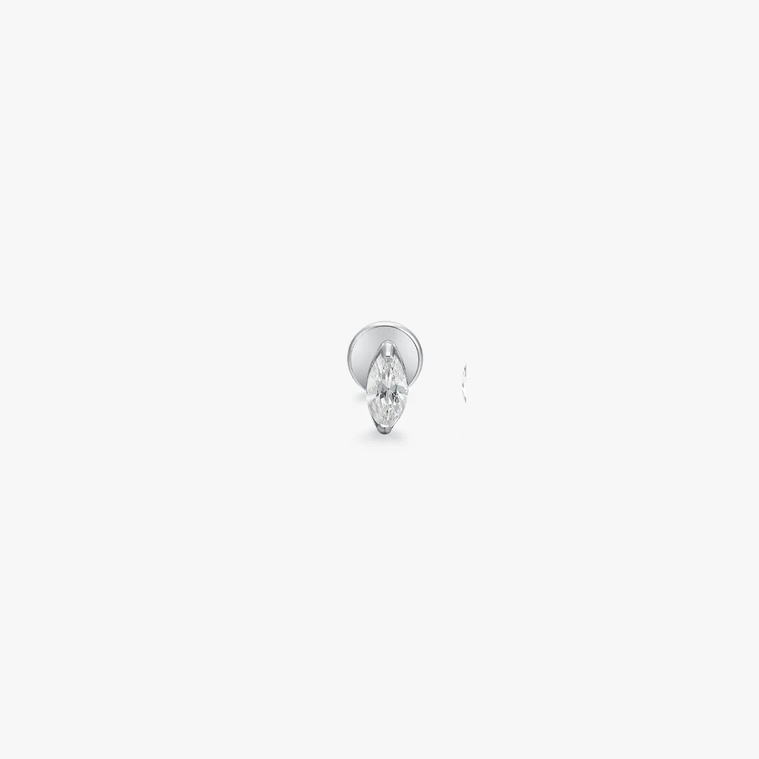 Titanium Marquise Flat Back Stud (Single) - Image 5