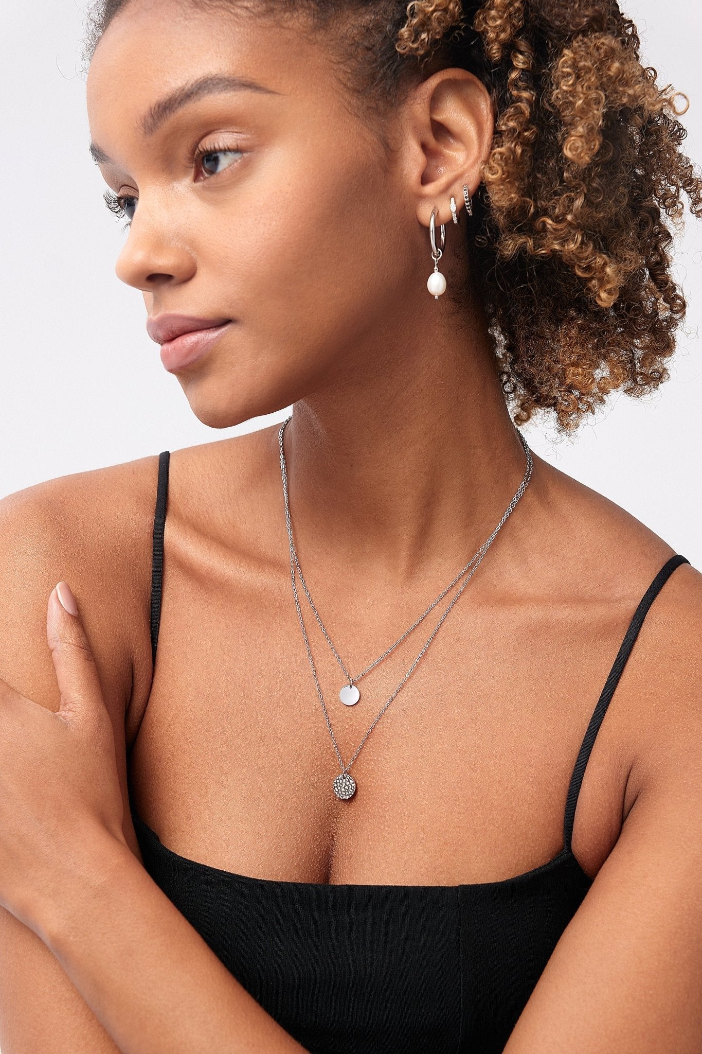 Two Layered Disk Necklace - Image 4
